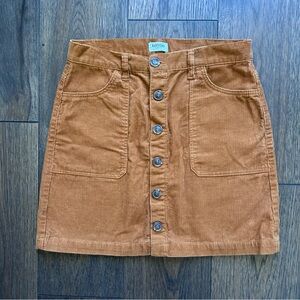 Kensie Brown Corduroy Button-Front Skirt